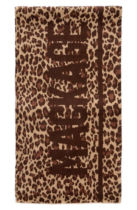Juno-A Jacquard Leopard Spot Recycled Merino Wool Blend Scarf