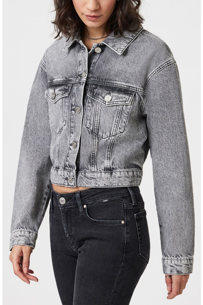 Harmony Crop Denim Jacket, Alternate, color, LIGHT SMOKE DENIM