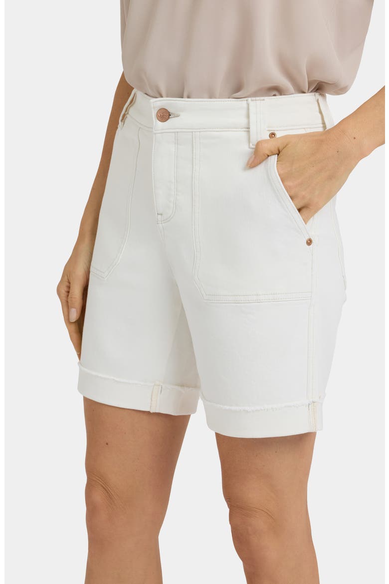 Diana Relaxed Fit Raw Hem Cuffed Denim Shorts, Alternate, color, VINTAGE WHITE