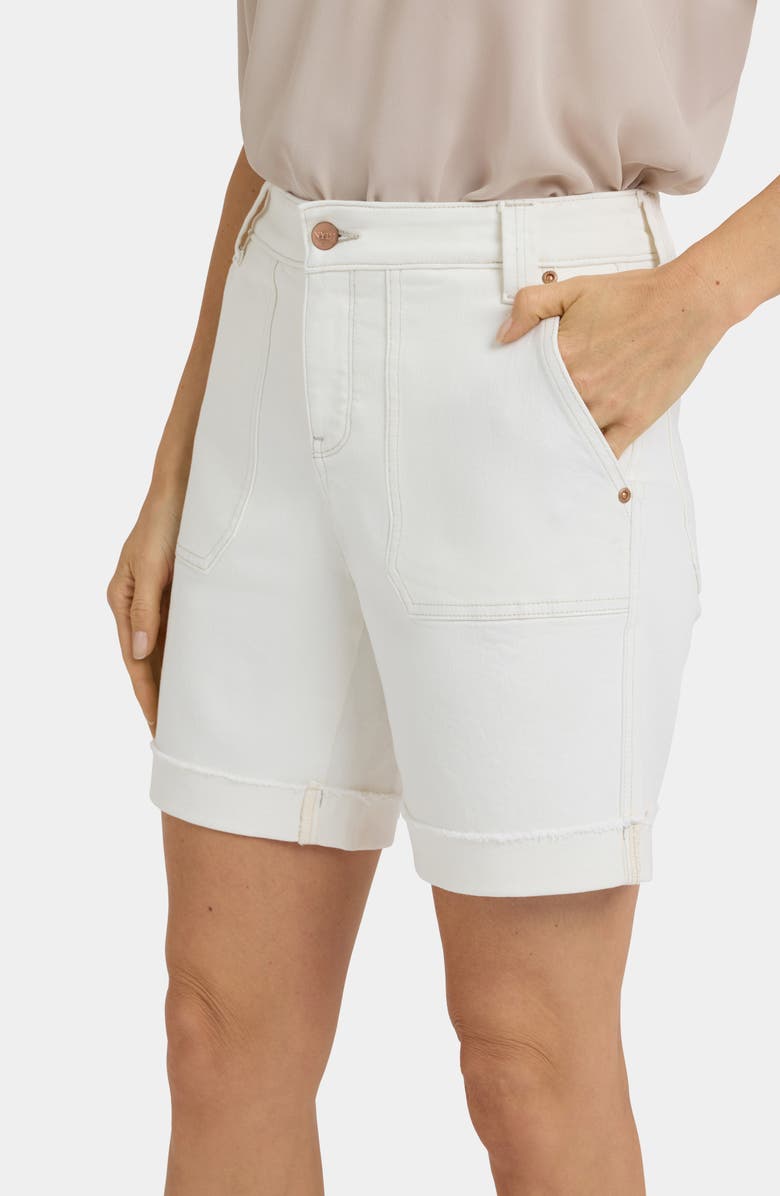 NYDJ Diana Relaxed Fit Raw Hem Cuffed Denim Shorts, Alternate, color,