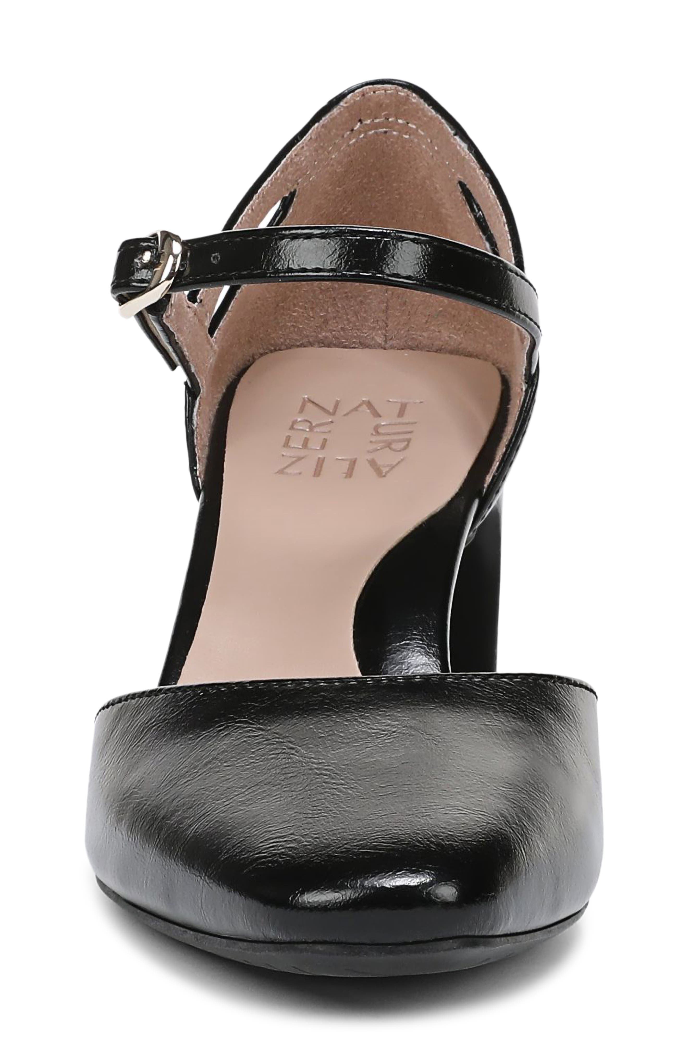 Naturalizer Yasmin Ankle Strap Dress Pump - Wide Width Available, Alternate, color, Black Faux Leather