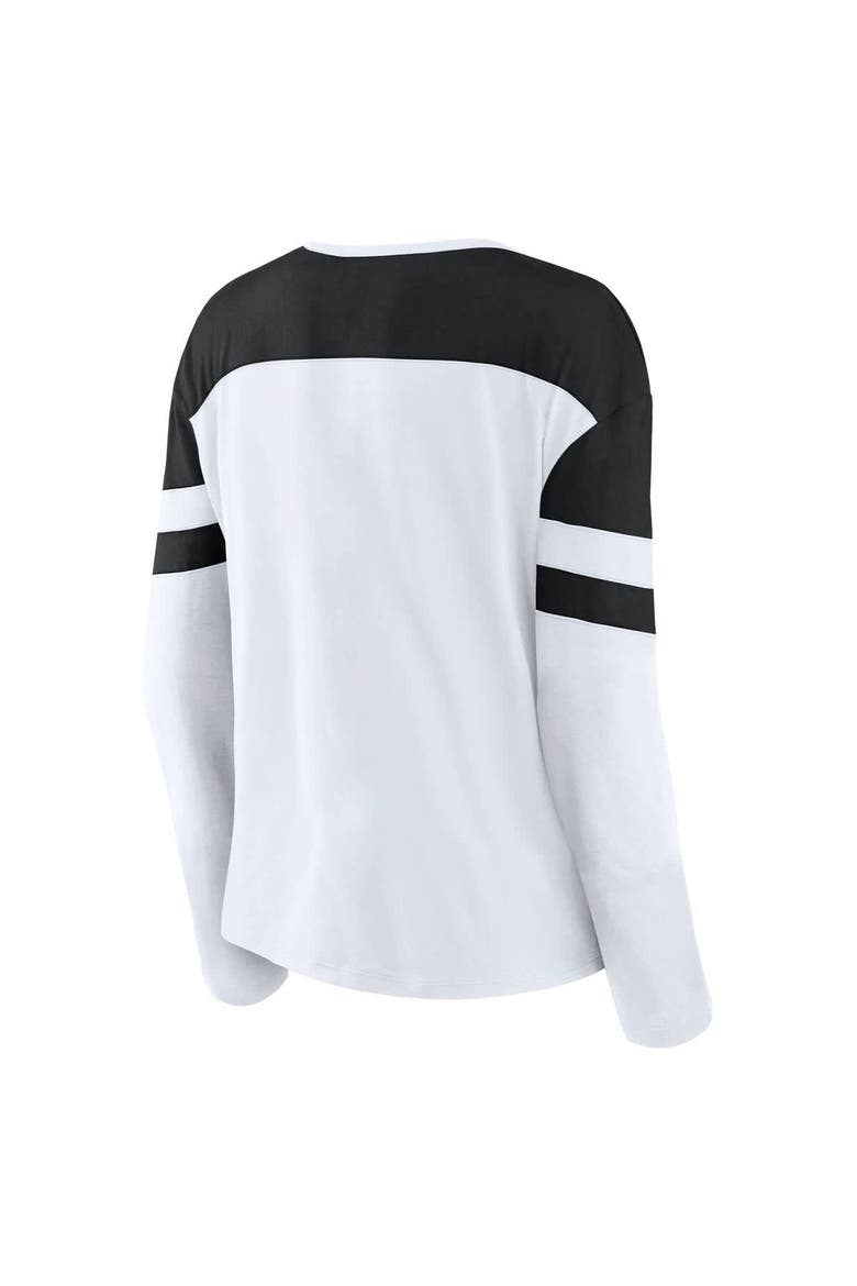 Women's Fanatics White/Black Utah Hockey Club Frozen Notch Neck Long Sleeve T-Shirt, Alternate, color, White
