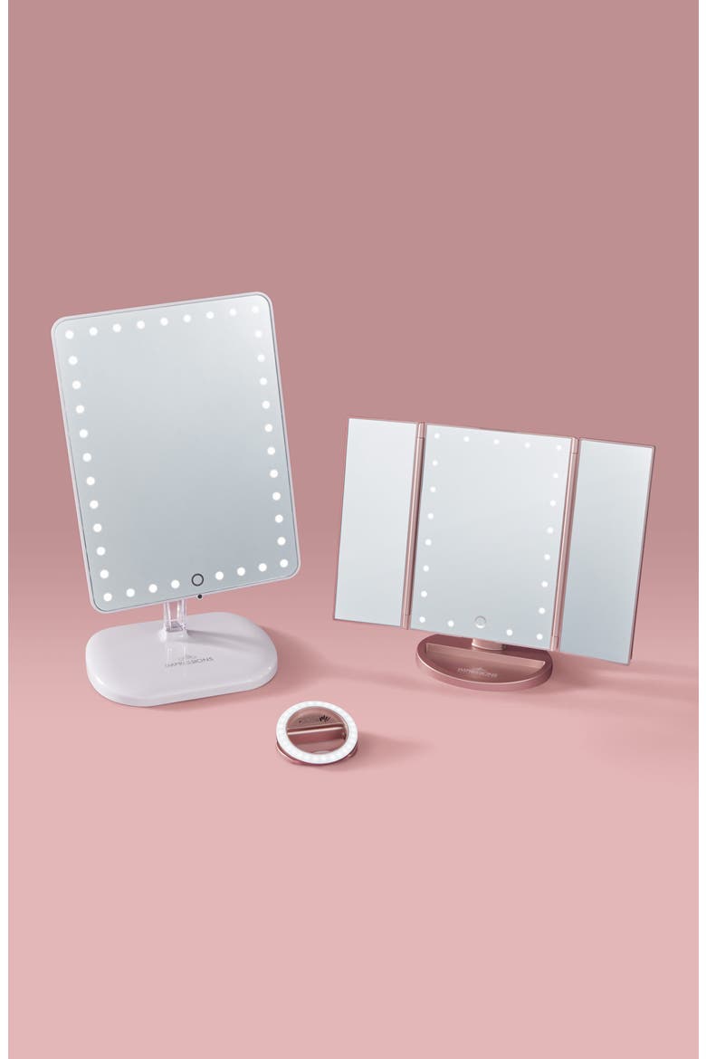 Bling Touch Pro LED Makeup Mirror with Bluetooth® Audio & Speakerphone, Alternate, color, GLOSSY WHITE