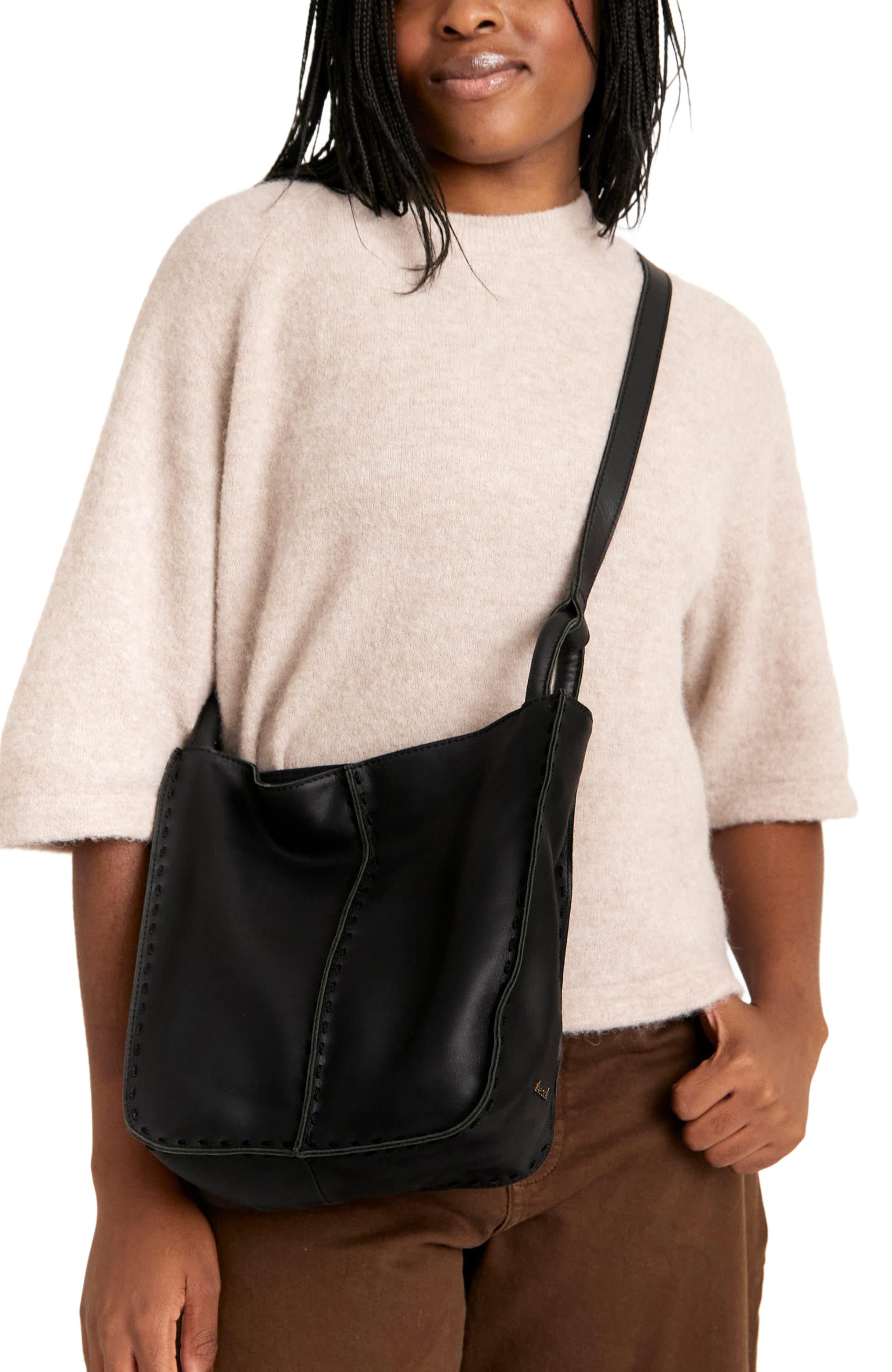 The Sak Los Feliz Crossbody Leather Bag, Alternate, color, Black