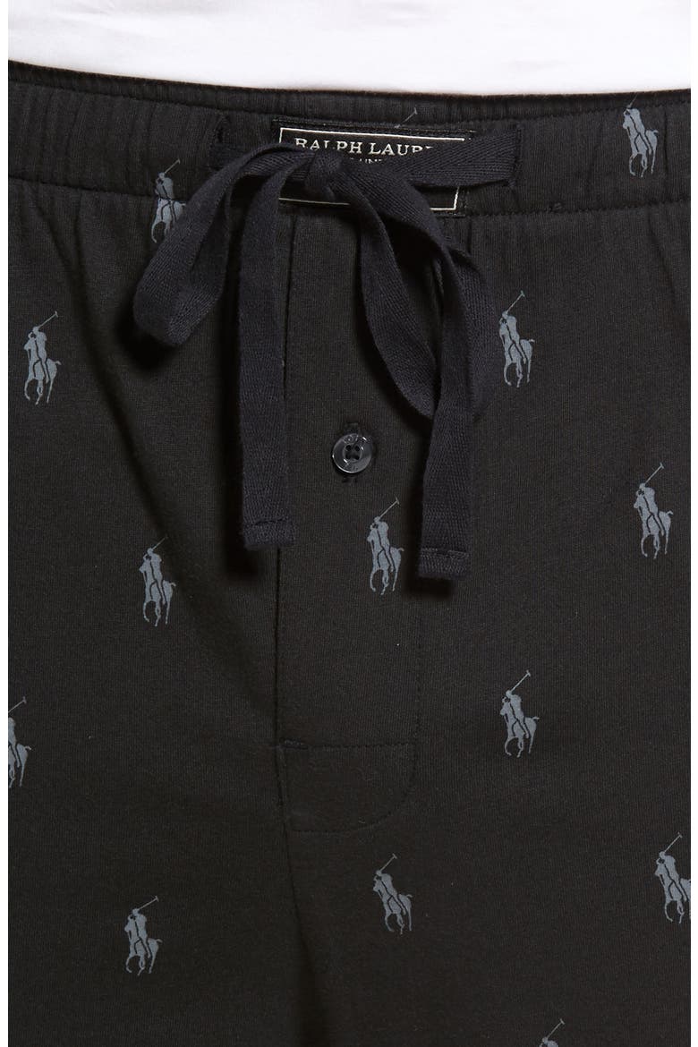 Pony Print Pajama Pants, Alternate, color, BLACK