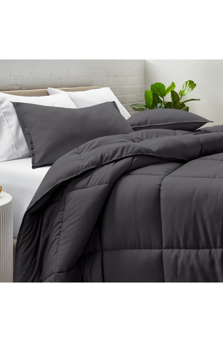 Bare Home All-Season Down Alternative Comforter Set - Oversized King, Alternate, color, Forged Iron Grey