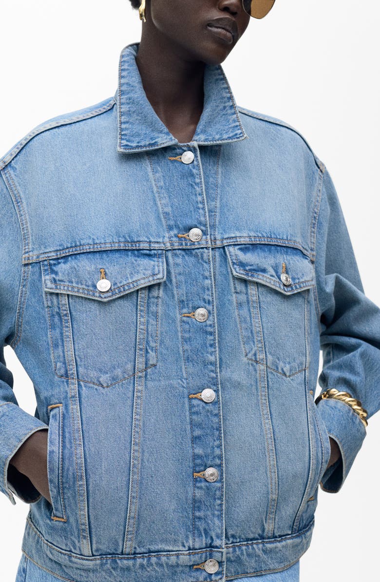 MANGO Oversize Denim Jacket, Alternate, color, 