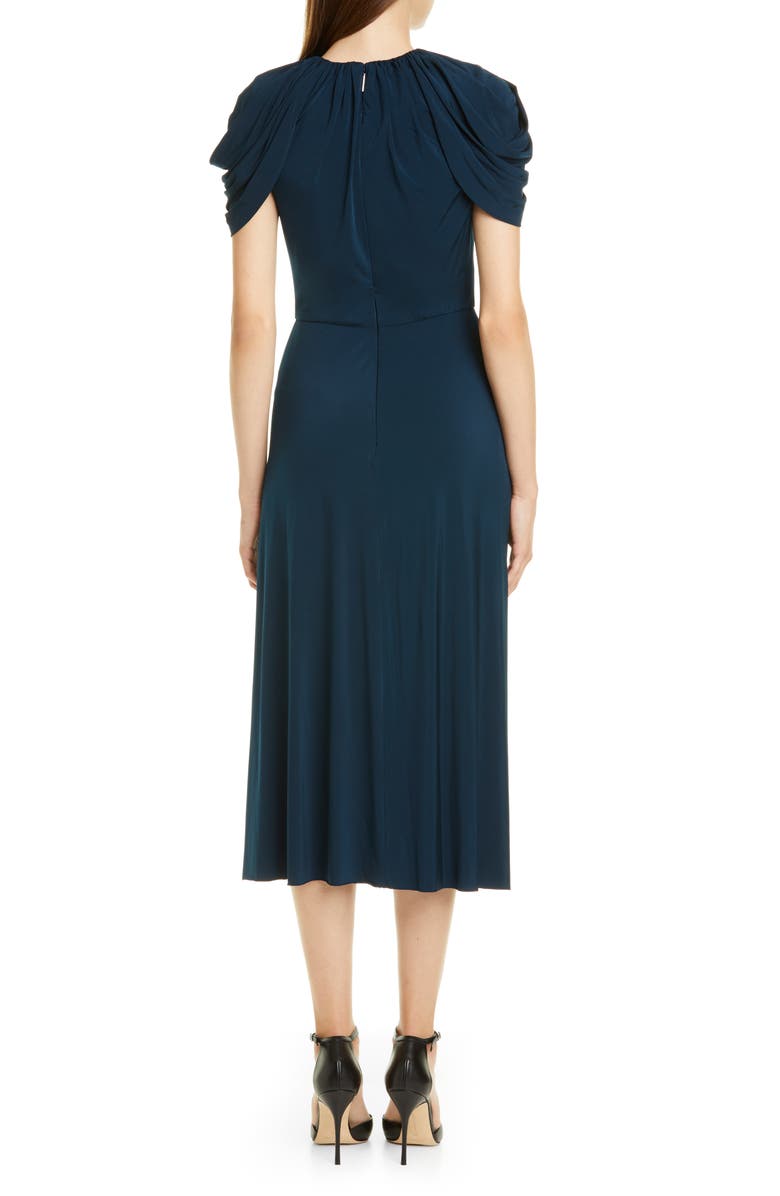 Jason Wu Collection Cap Sleeve Draped Jersey Midi Dress, Alternate, color,
