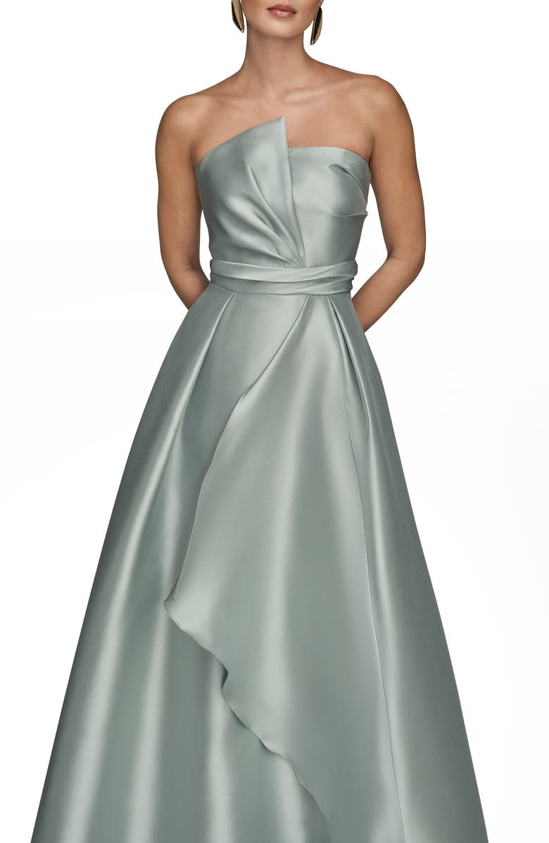 Donna Karan New York Strapless Satin Gown, Alternate, color,