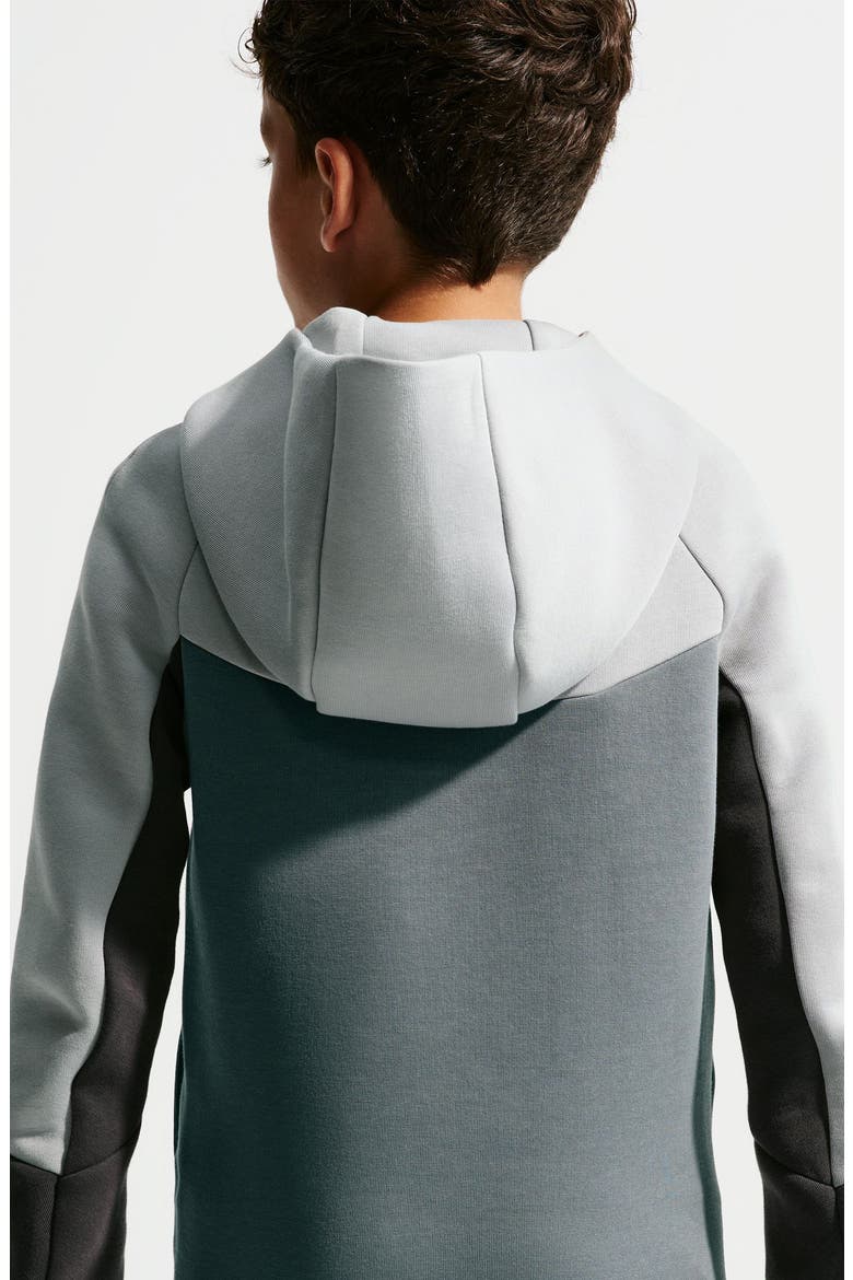 Kids' Sportswear Tech Fleece Full Zip Jacket, Alternate, color, LIGHT SMOKE GREY/ BLACK