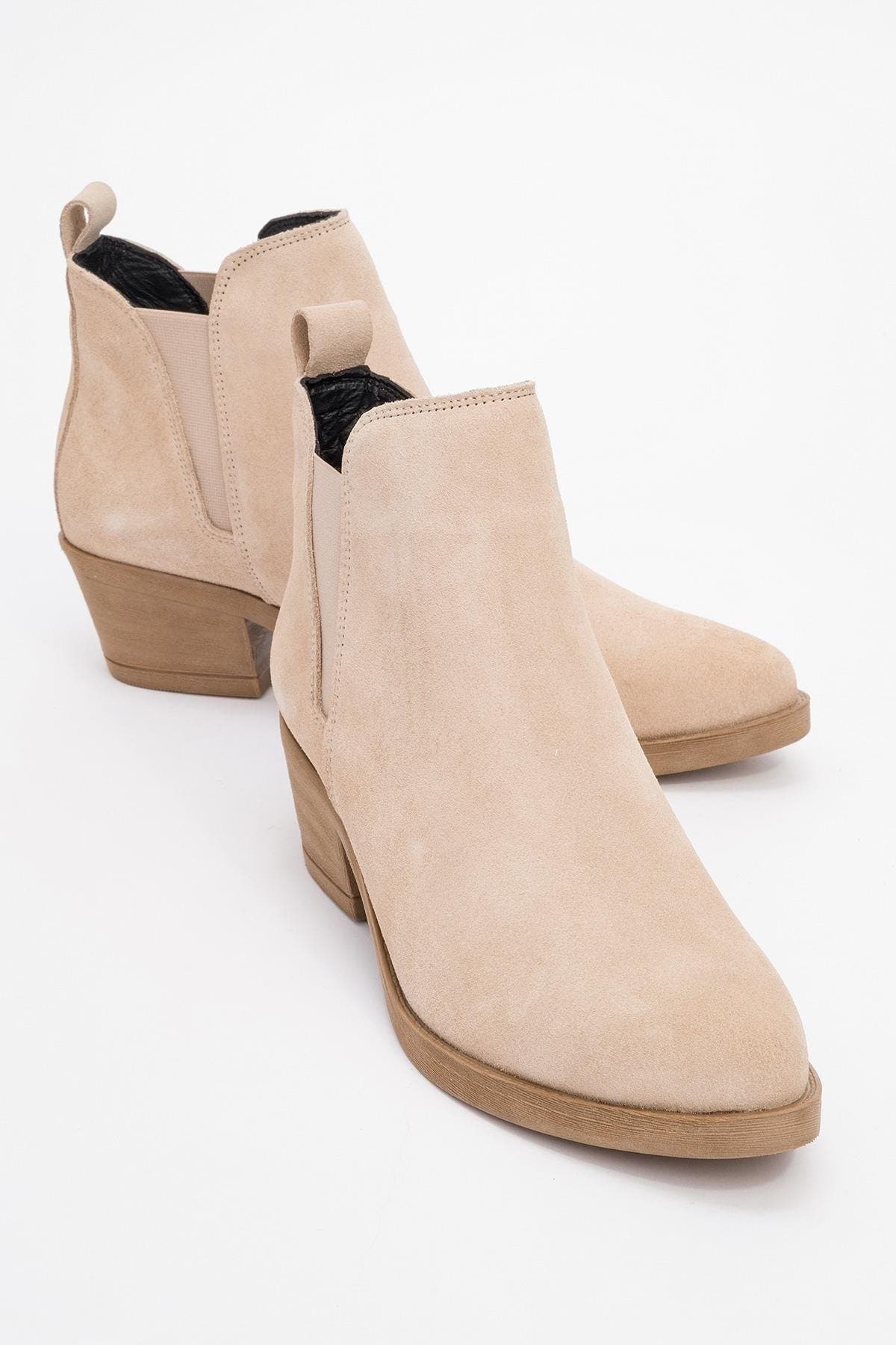 Beige Suede Leather