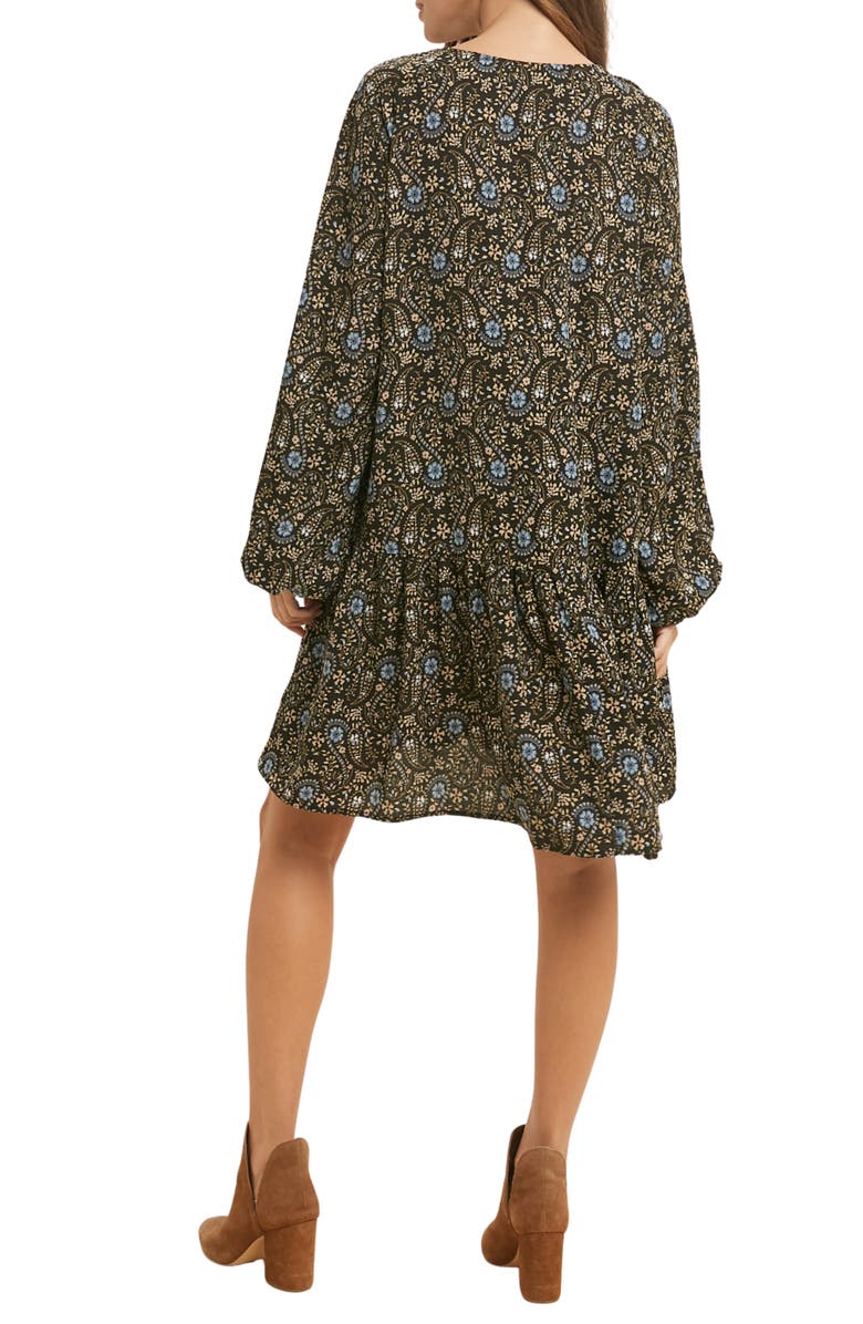 WISHLIST Tiered Long Sleeve Dress, Alternate, color, Black