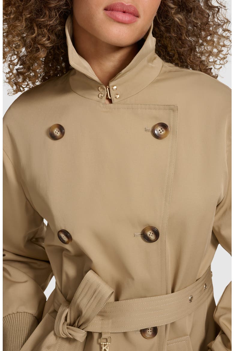 Double Breasted Gabardine Trench Coat, Alternate, color, KHAKI