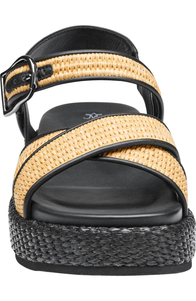 Johnston & Murphy Carli Ankle Strap Platform Sandal, Alternate, color, Black Nappa Leather
