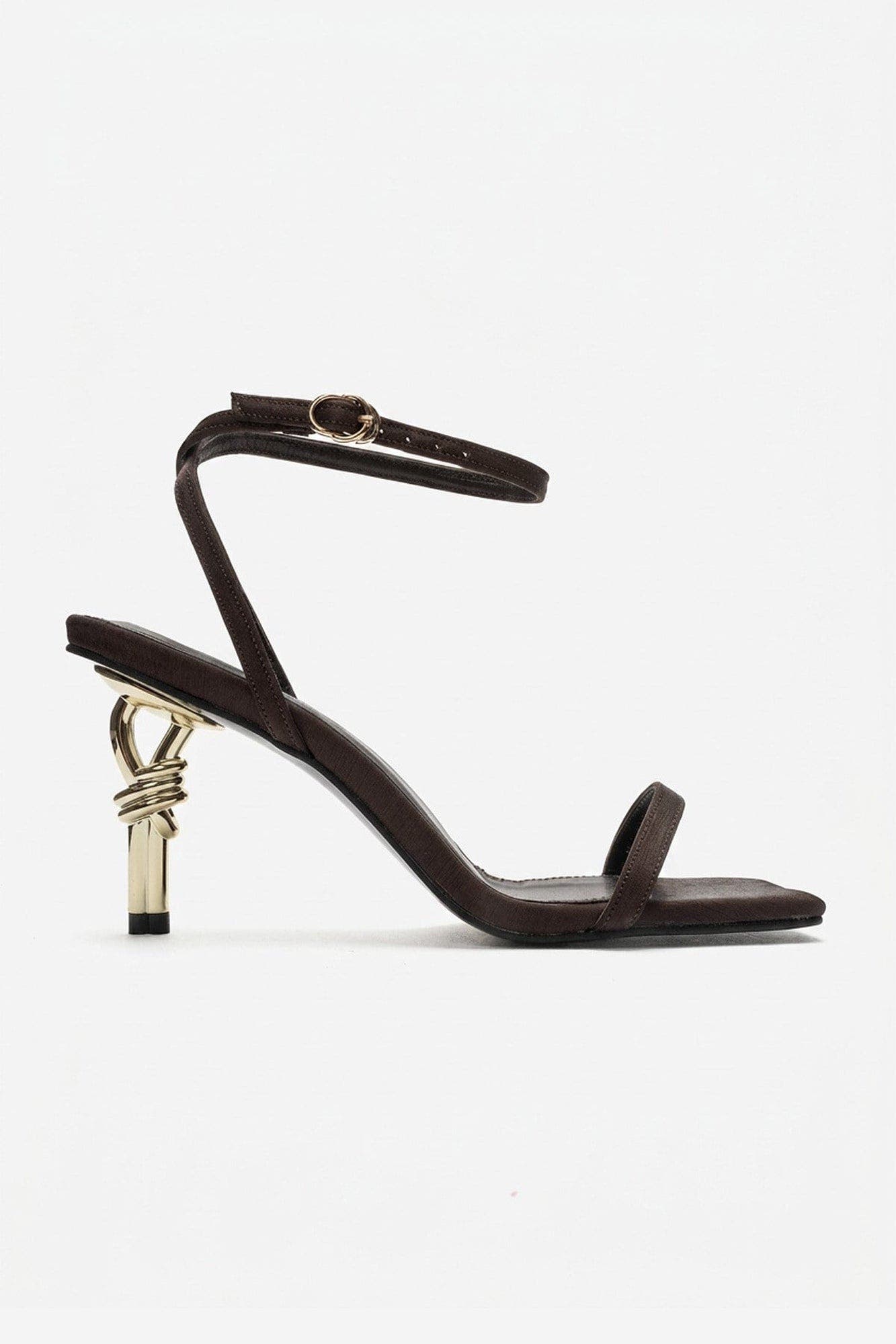Sone Stiletto Ankle Strap Sandal, Alternate, color, Brown Satin