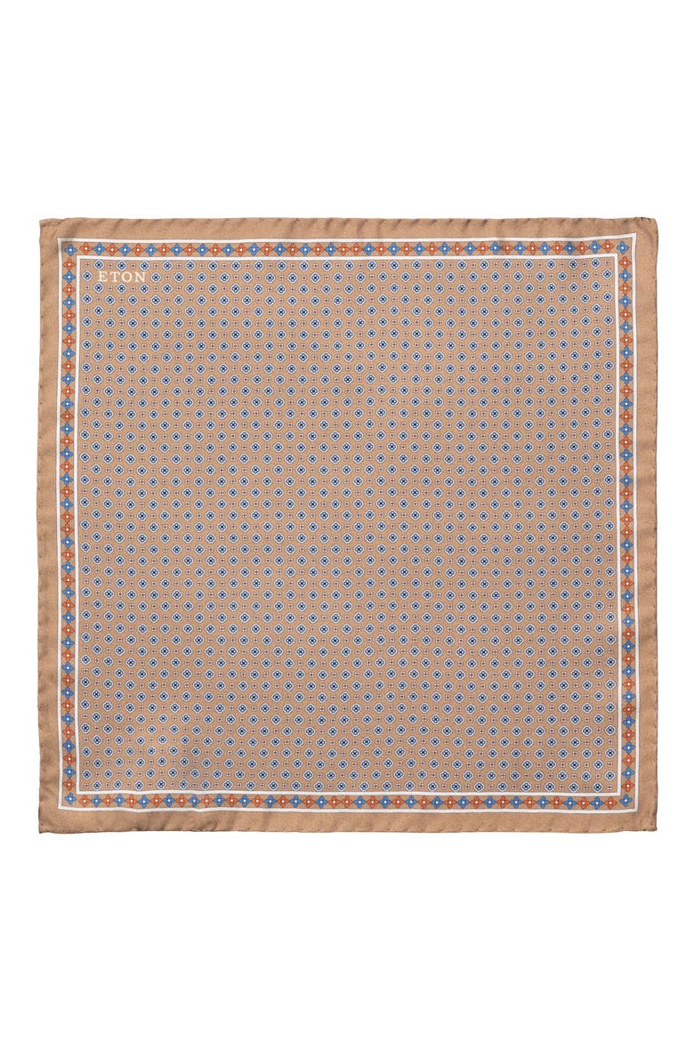Floral Silk Twill Pocket Square, Alternate, color, LIGHT BEIGE