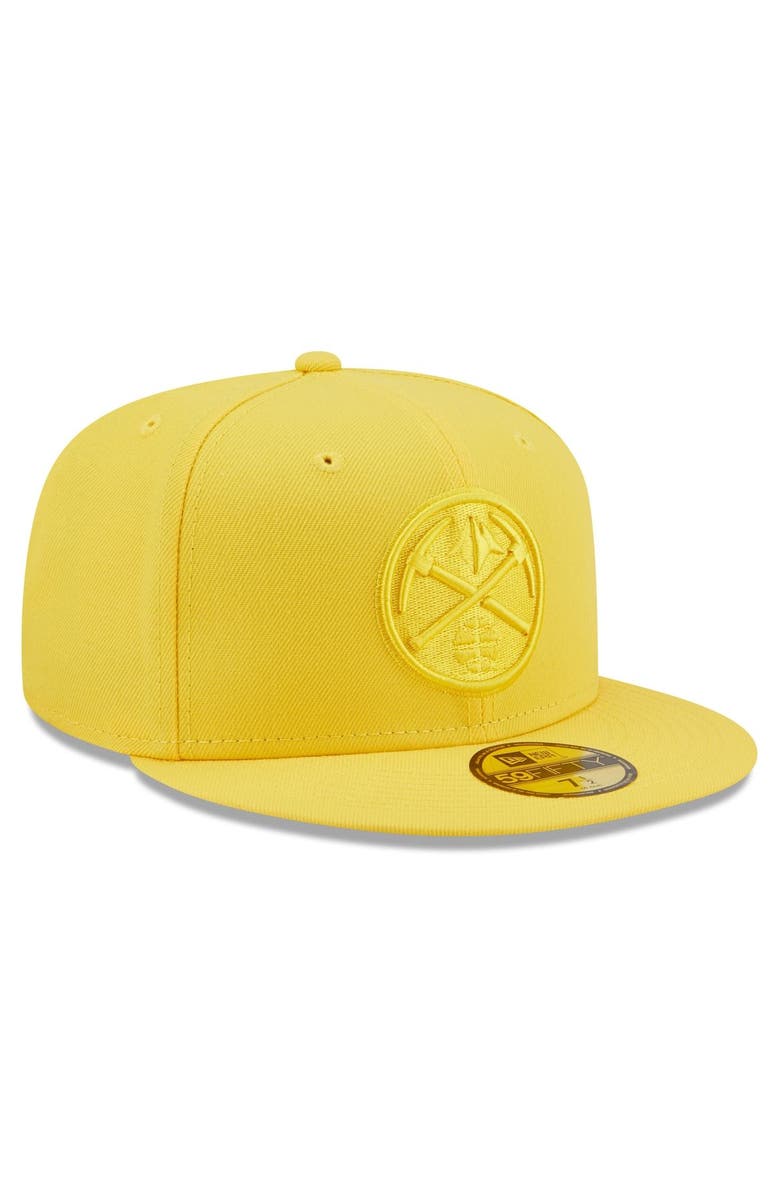 New Era Men's New Era Yellow Denver Nuggets Color Pack 59FIFTY Fitted Hat, Alternate, color,