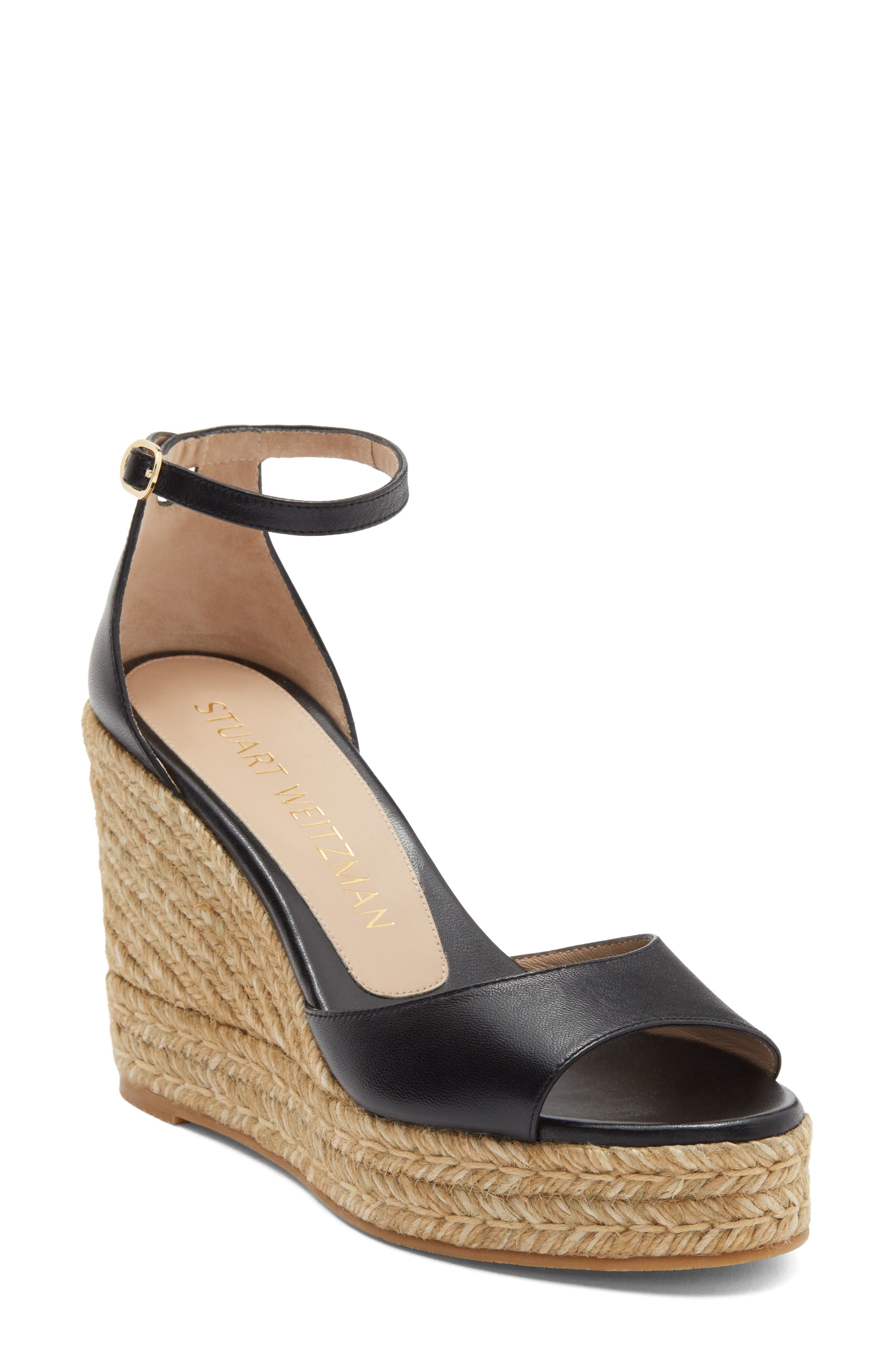 Stuart Weitzman Nudist Curve Espadrille Wedge Sandal, Main, color, 