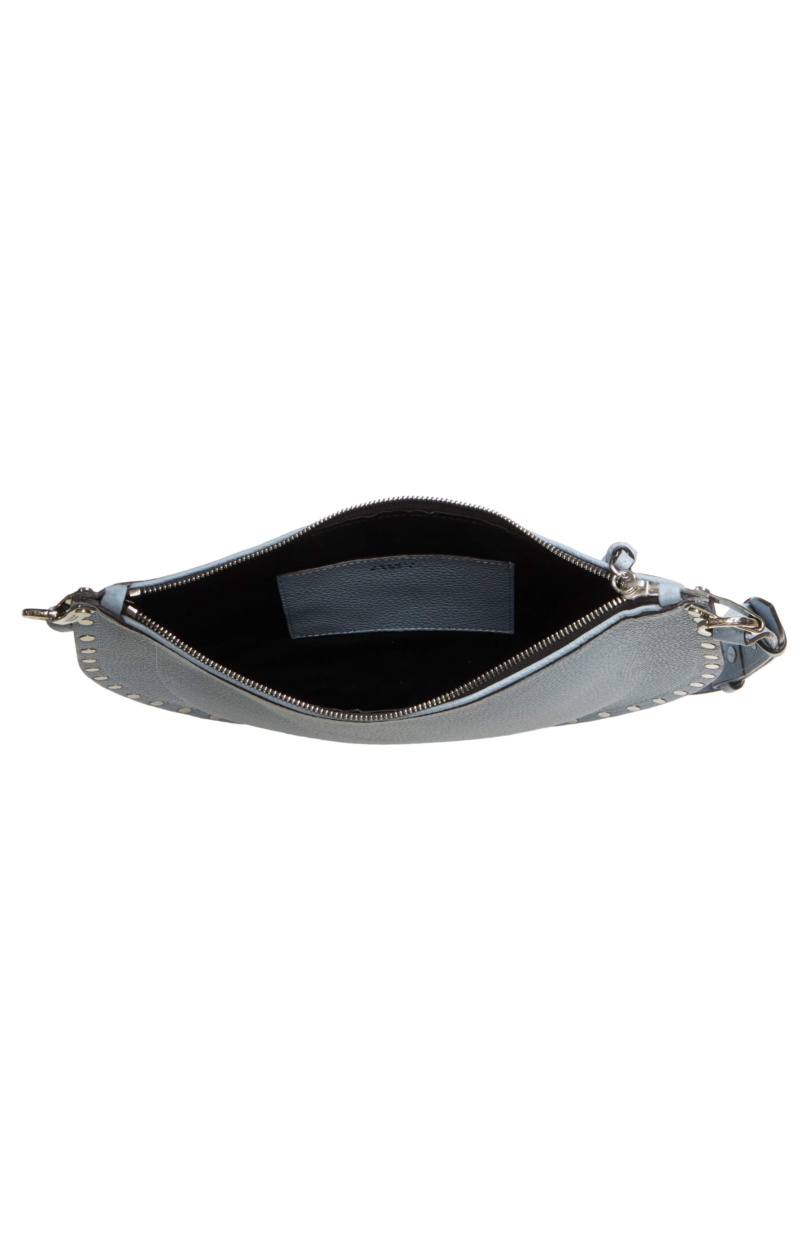 Isabel Marant Oskan Soft Zipped Leather Crossbody Bag, Alternate, color, Light Blue