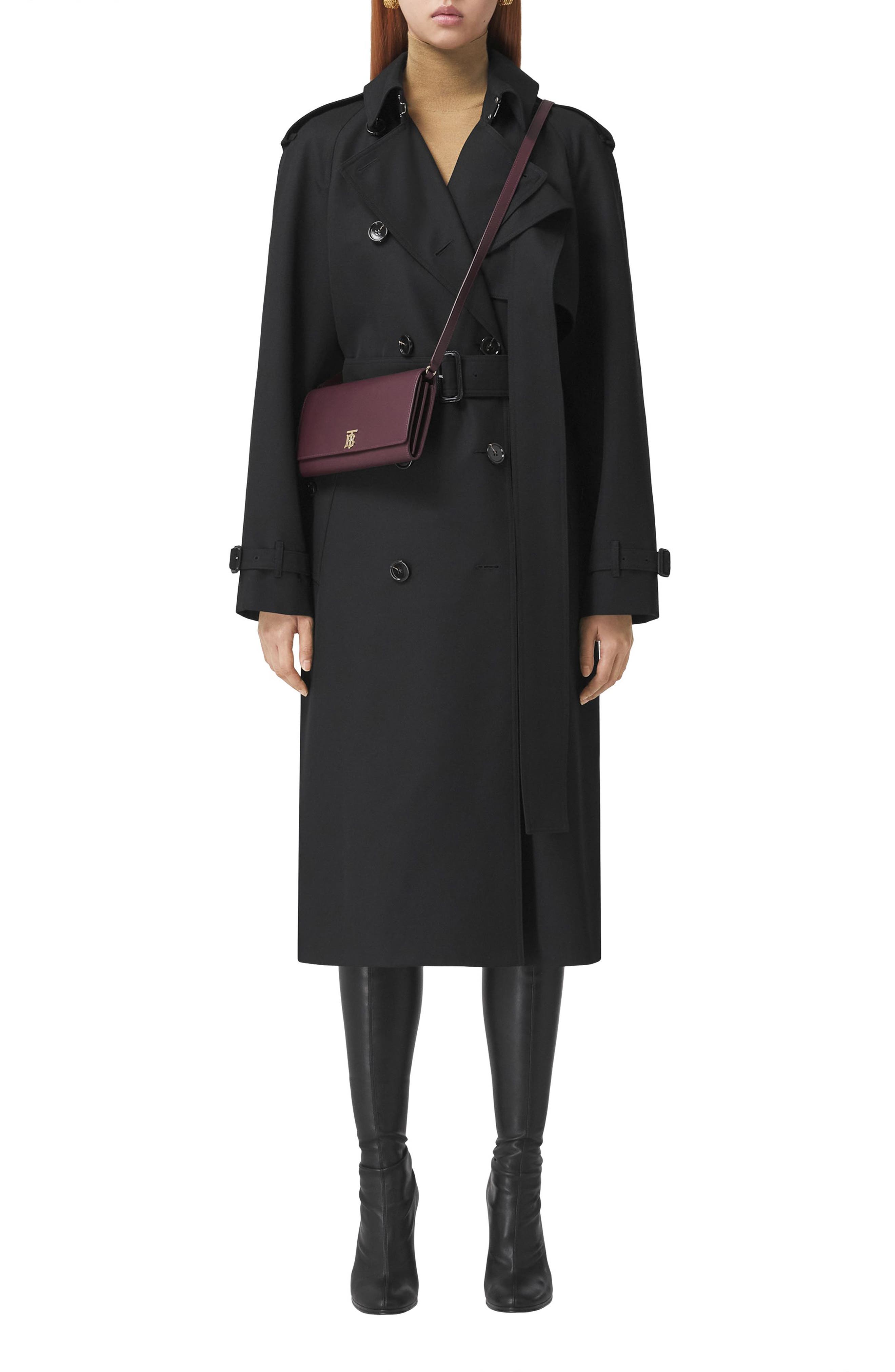 Burberry Hannah Leather Wallet on a Strap, Alternate, color, 