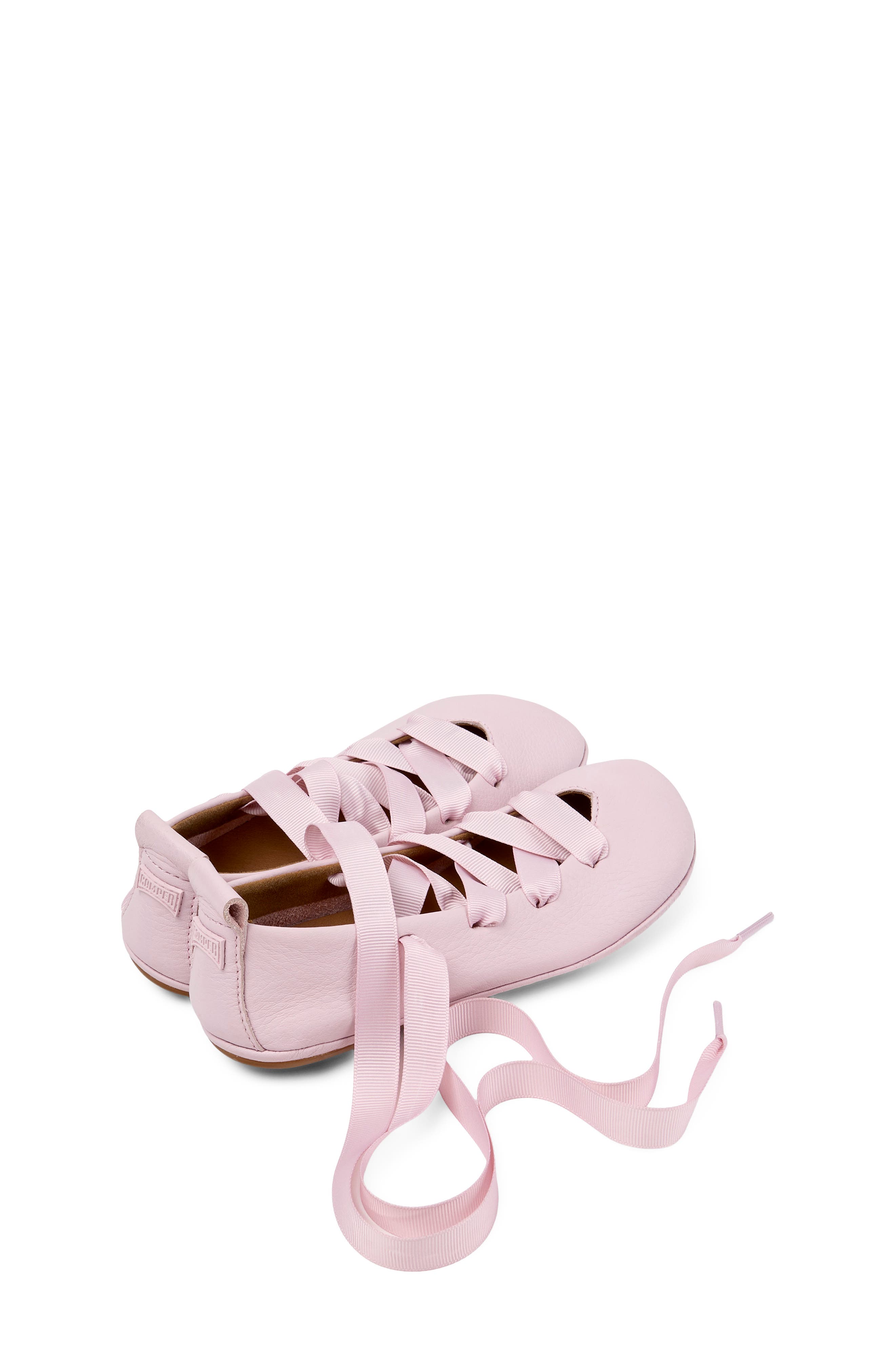 Camper Kids' Right Lace-Up Flat, Alternate, color, Pastel Pink