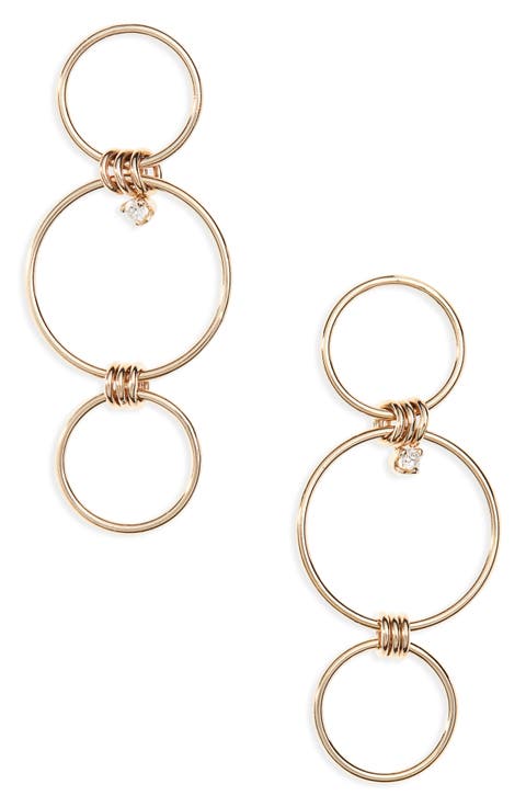 Triple Circle Drop Earrings