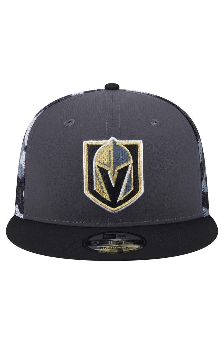 New Era Men's New Era Gray/Black Vegas Golden Knights Camo Meshback 9FIFTY Snapback Hat, Alternate, color, Gray