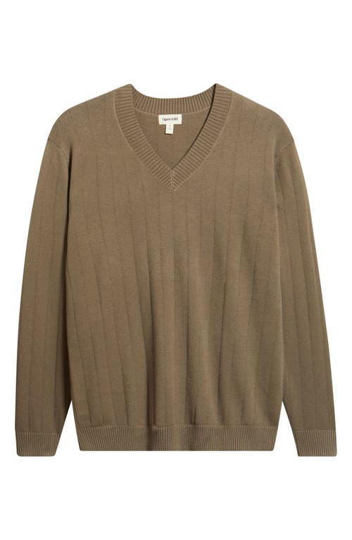 Open Edit V-neck Sweater In Brown
