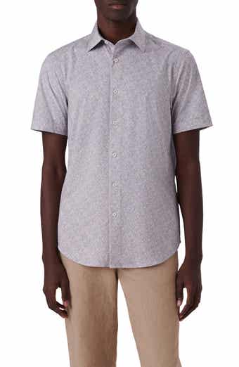 Bugatchi Miles OoohCotton® Floral Short Sleeve Button-Up Shirt