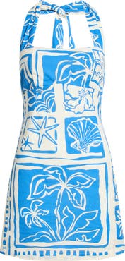 Billabong Sea Glow Cotton & Linen Halter Minidress