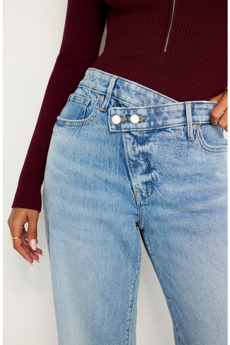 Good Ease Crossover Waist Wide Leg Jeans, Alternate, color, INDIGO712