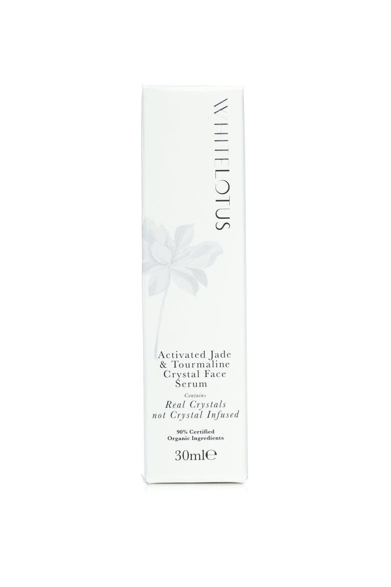 Activated Jade and Tourmaline Crystal Face Serum, Alternate, color, White