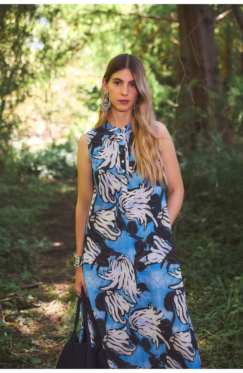 Ro's Garden Devina Dress, Alternate, color, Blue Hana