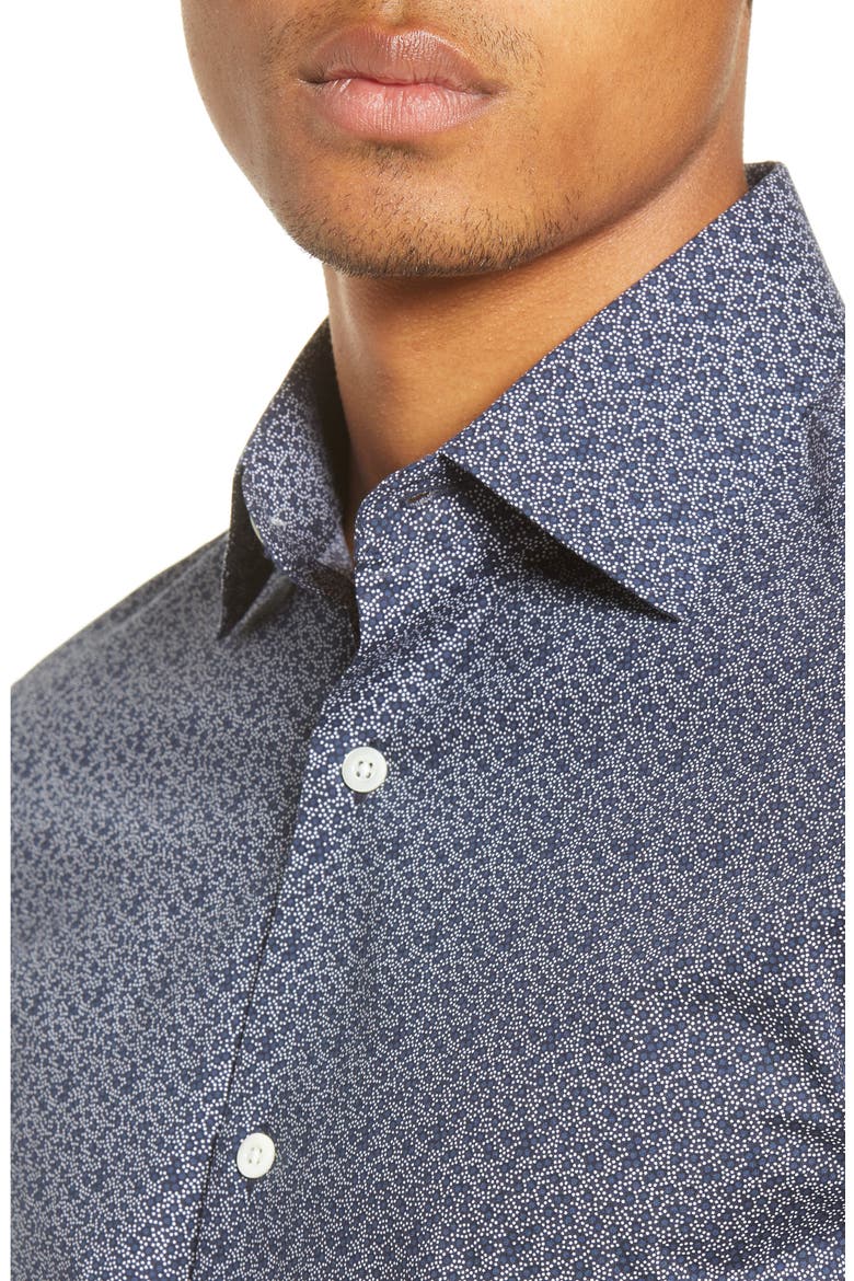 Slim Fit Stretch Dress Shirt, Alternate, color, CONFETTI BURST RAINSTORM
