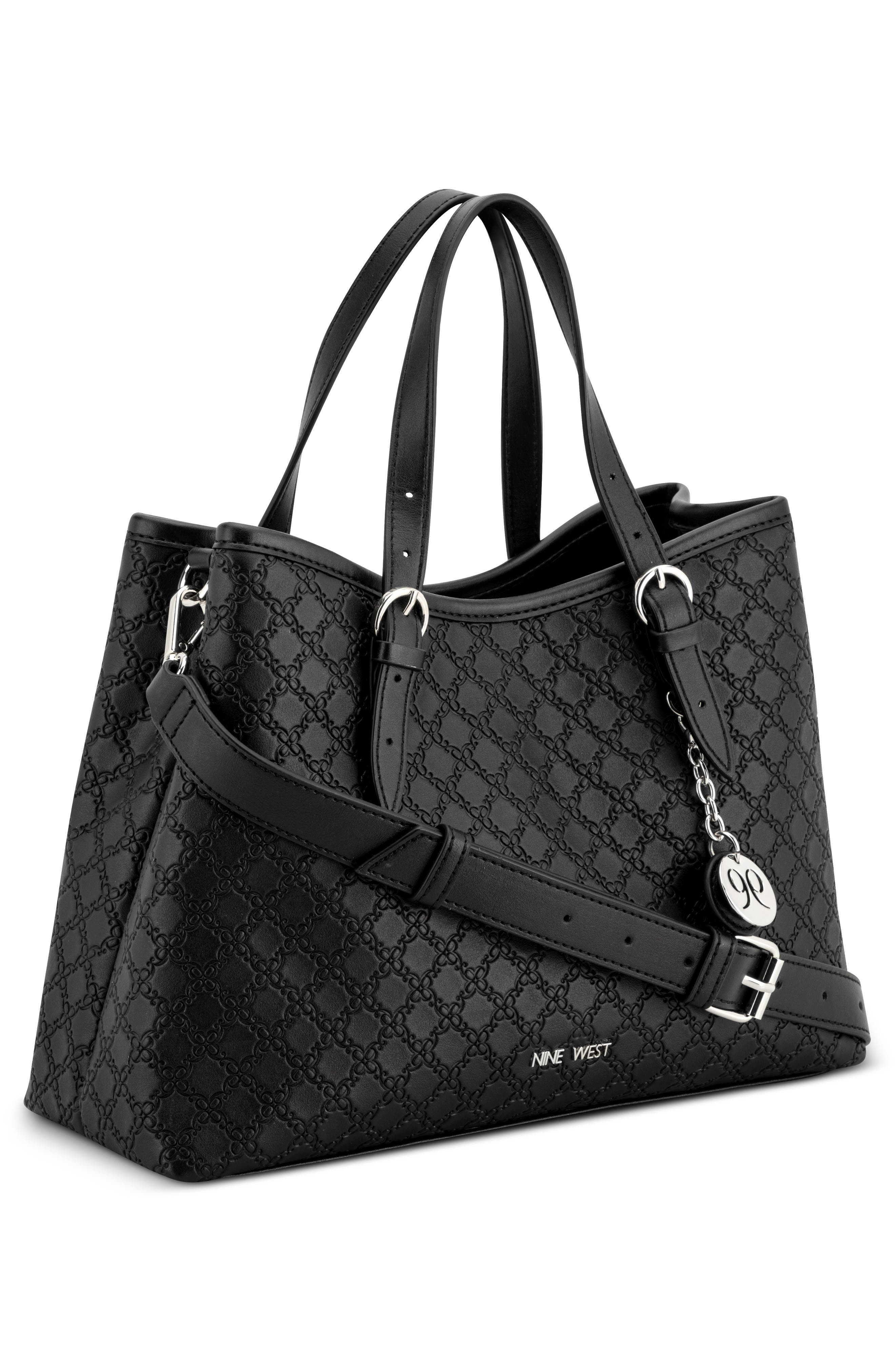 Nine West Kieran Satchel Bag, Alternate, color, Black