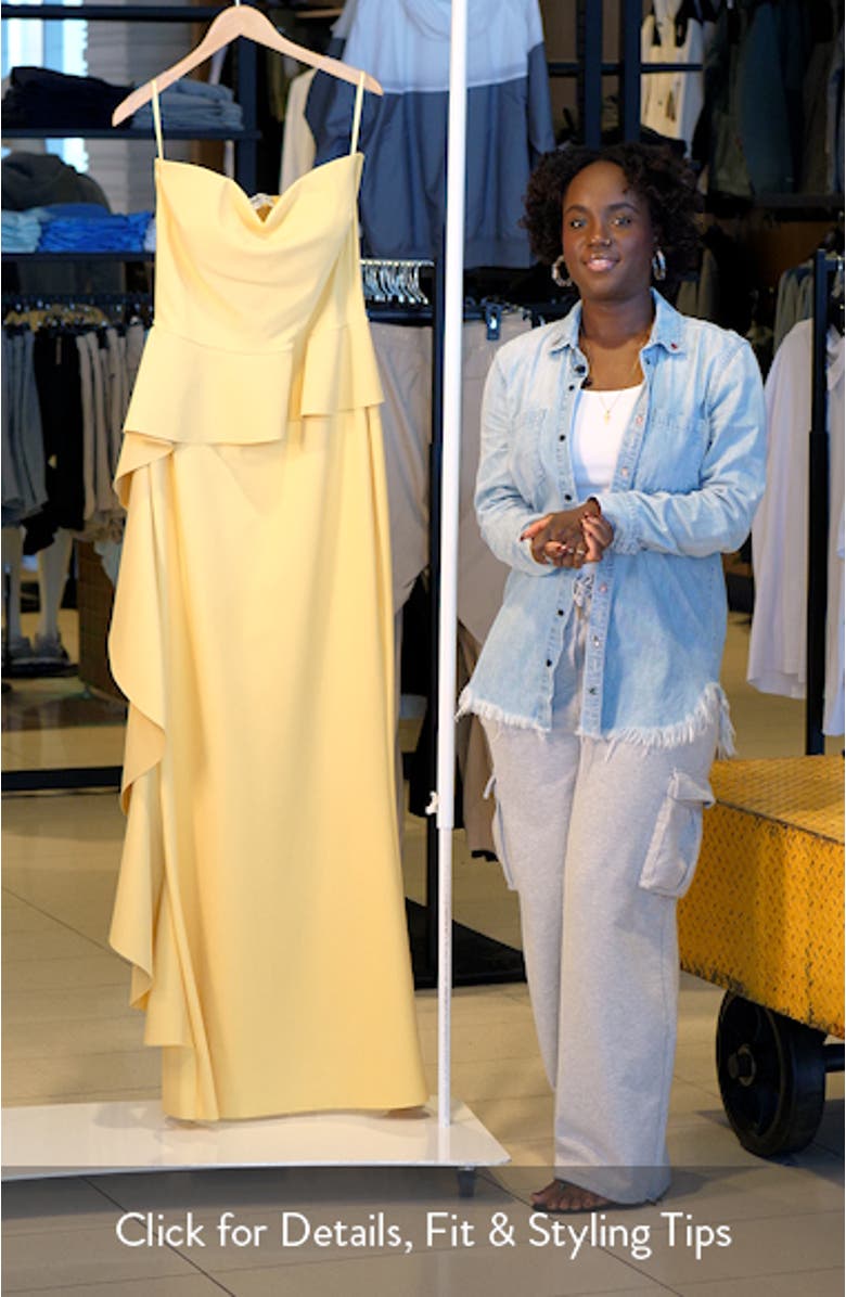 Eliska Ruffle Strapless Gown, sales video thumbnail