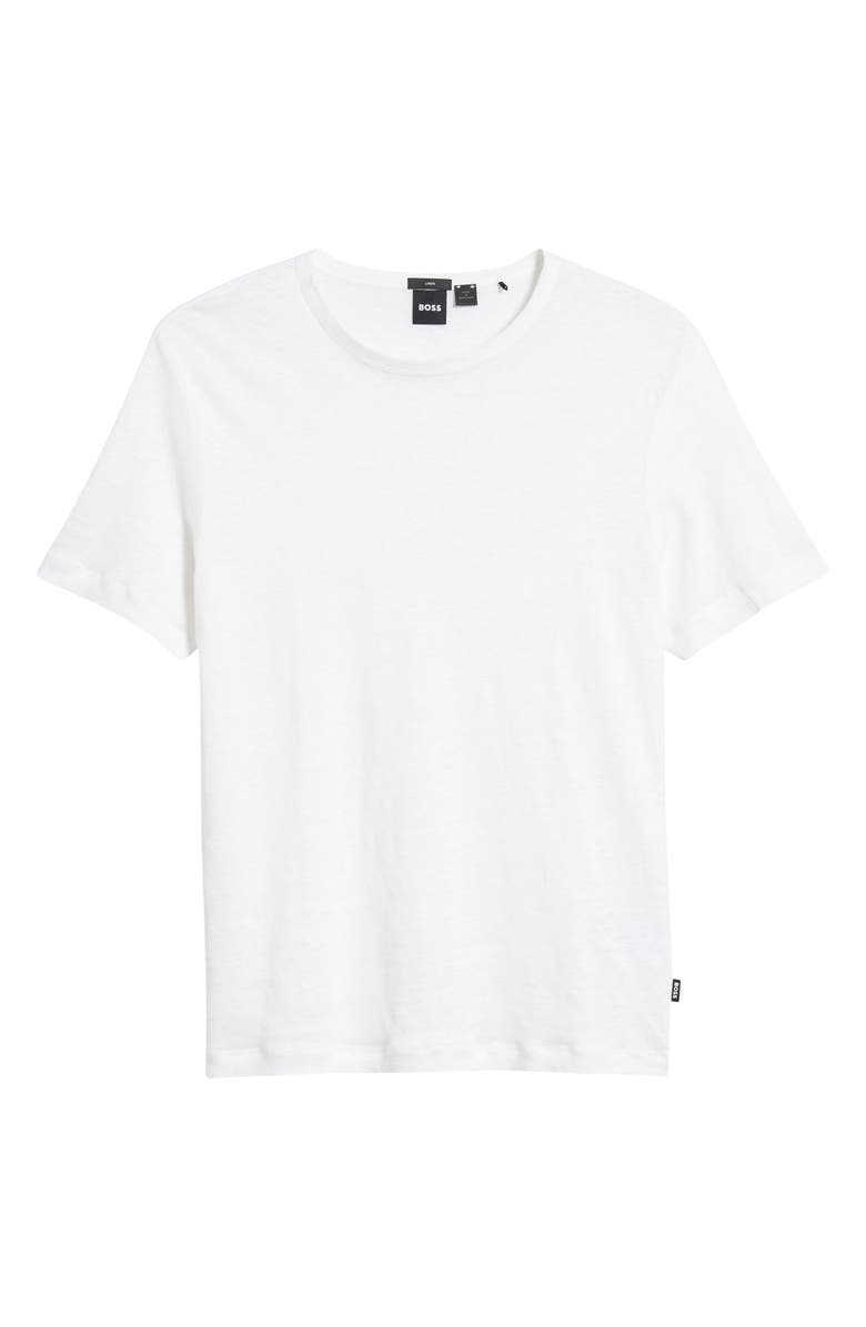 BOSS Tiburt Slub Linen T-Shirt, Alternate, color,