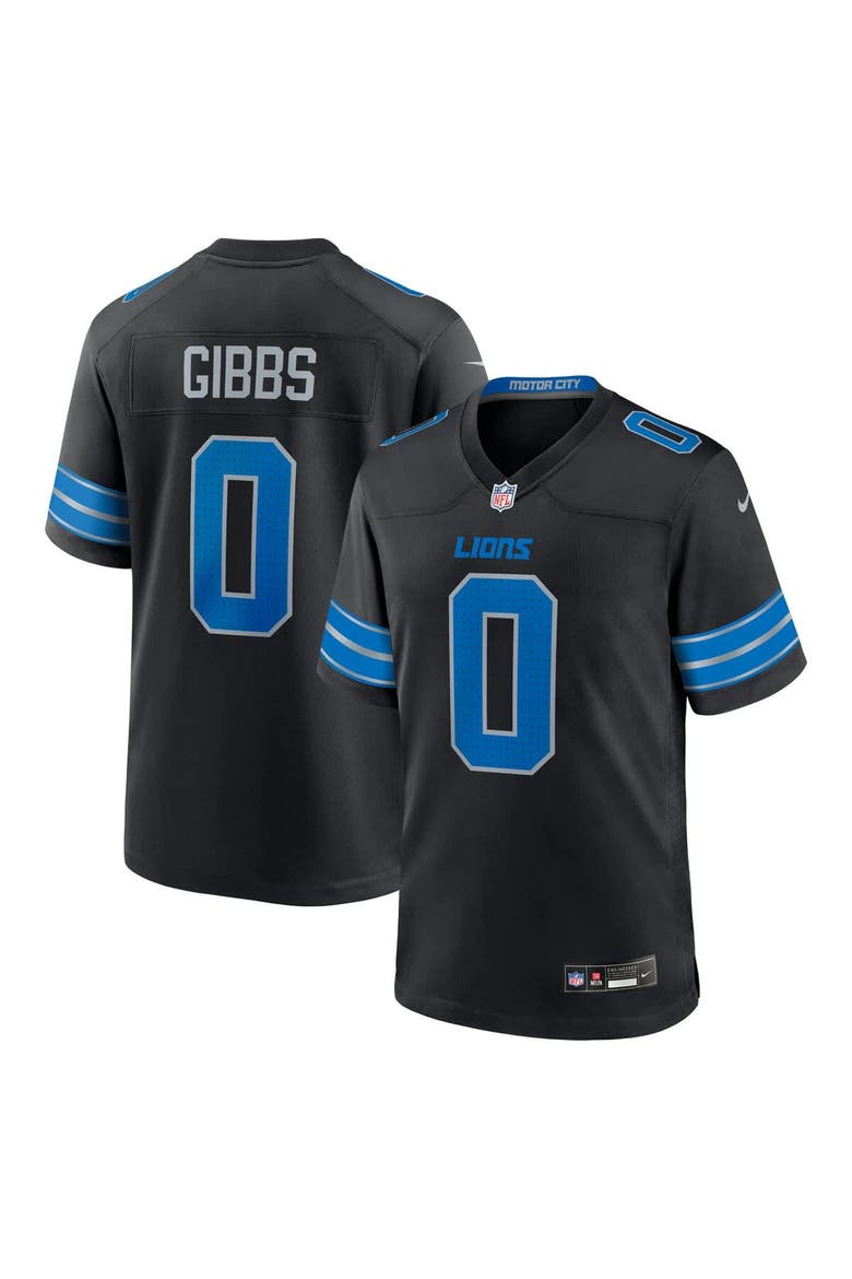 Men's Nike Jahmyr Gibbs Black Detroit Lions 2nd Alternate Game Player Jersey, Alternate, color, Black