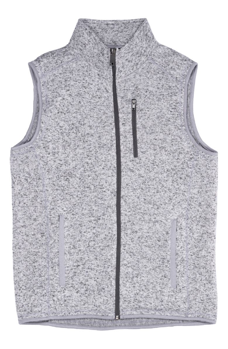 BURNSIDE Knit Sweater Vest, Main, color, Heather Grey
