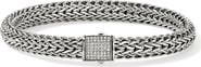 John Hardy Icon Bracelet, Sterling Silver, Pavé Diamond, 7.5mm