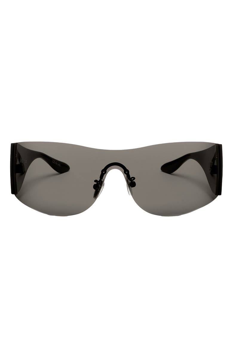 DEZI Wrap It Up 141mm Rimless Shield Sunglasses, Main, color, 