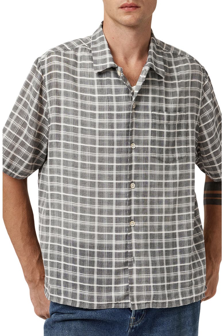 Sandy Cotton Button-Up Shirt, Main, color, EBONY GREY