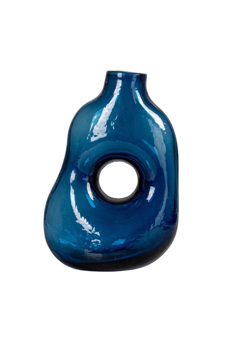 Glass Abstract Vase, Blue, Alternate, color, Blue