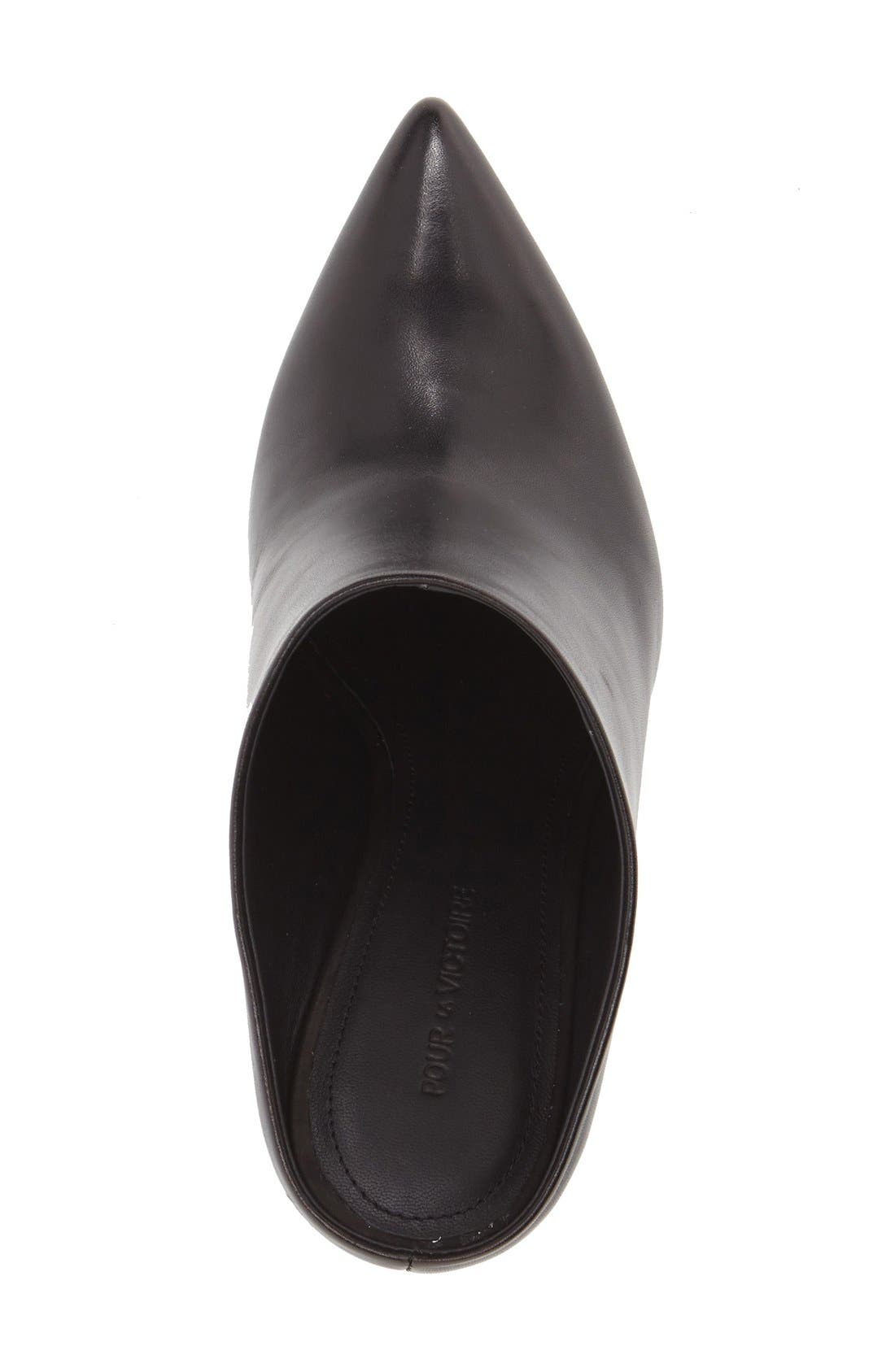 'Capri' Pointy Toe Mule, Alternate, color, BLACK LEATHER
