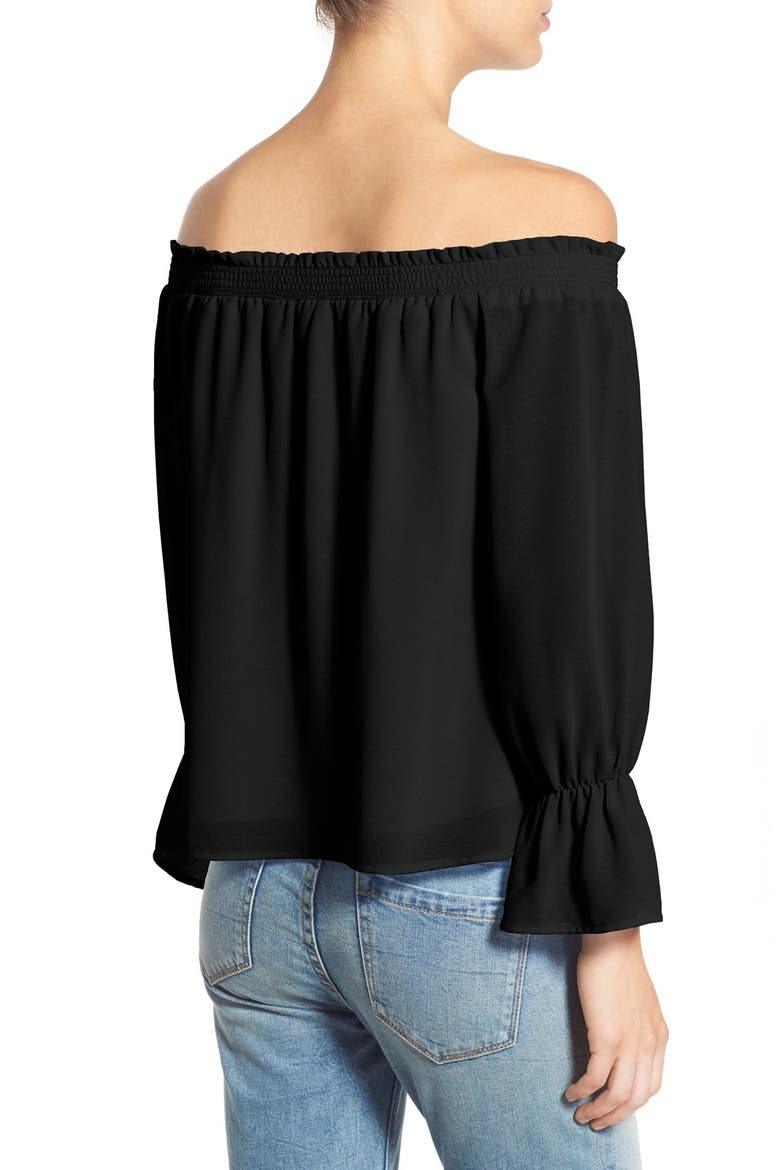 Off the Shoulder Blouse, Alternate, color, BLACK