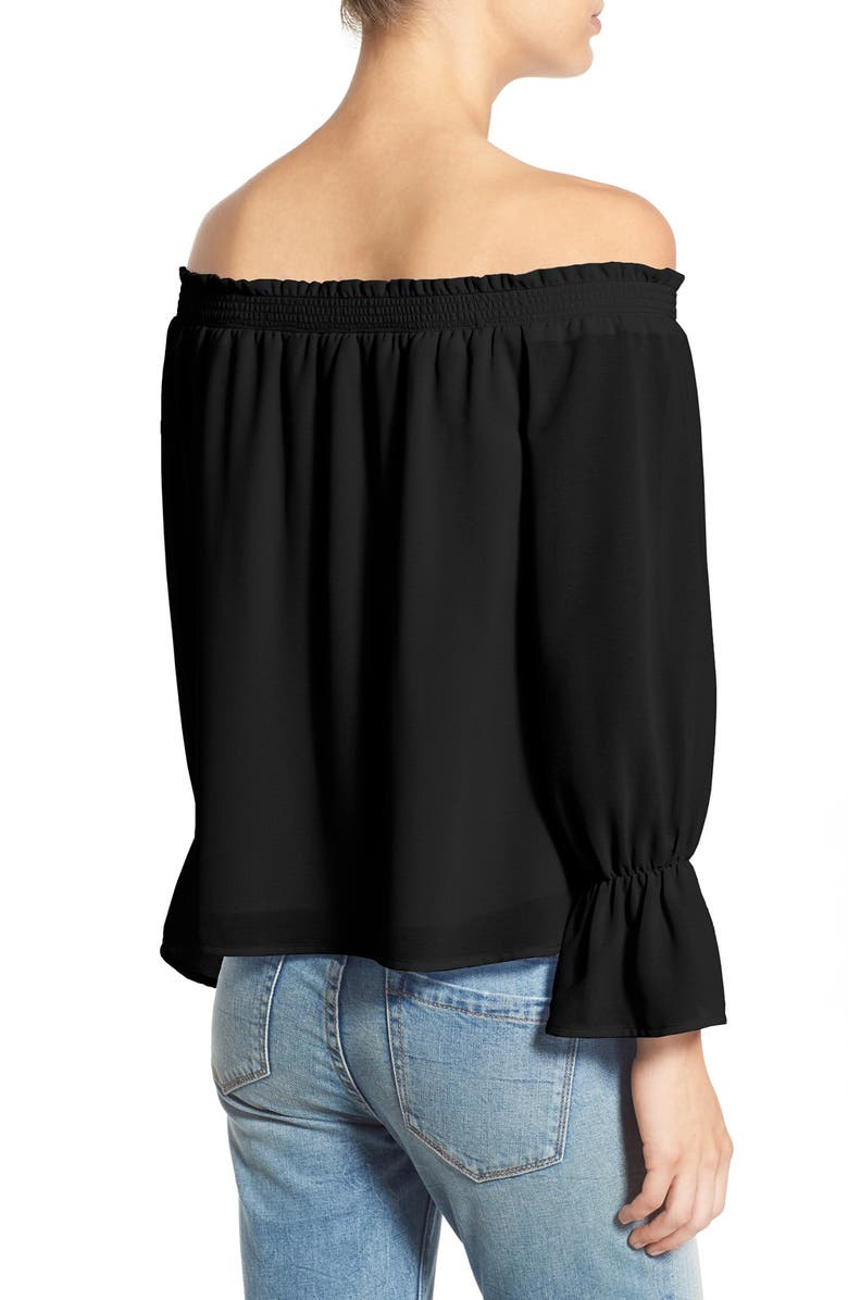 WAYF Off the Shoulder Blouse, Alternate, color, Black