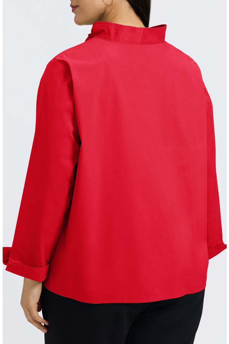 Tammy Ruffle Collar Cotton Blend Top, Alternate, color, SIMPLY RED