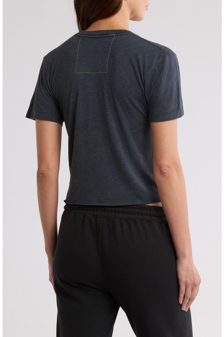 Glitter Heart Crop T-Shirt, Alternate, color, CHARCOAL/ NEON PINK