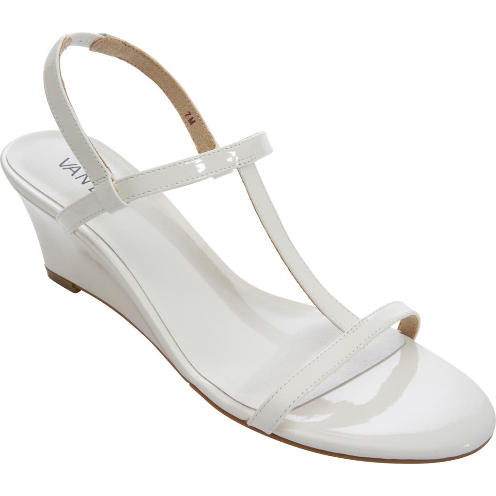 Vaneli Mohan T-strap Wedge Sandal In White