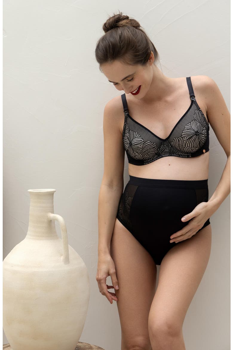 Maxi maternity panties Dahlia, Alternate, color, BLACK